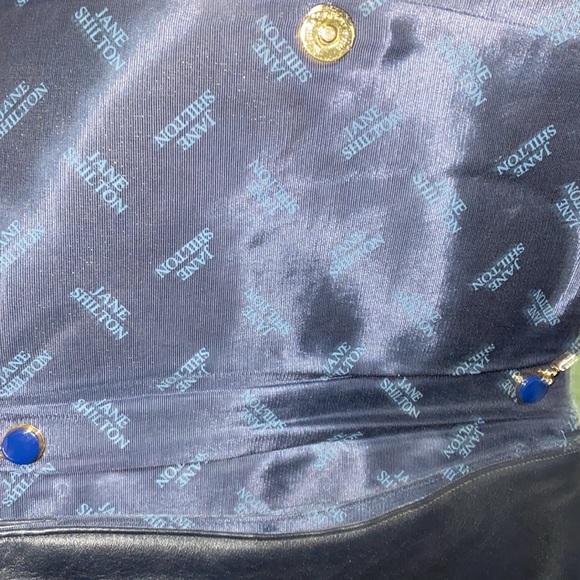 JANE SHILTON Gorgeous Genuine Leather (Navy) Used,Looks Unused! ~6463-ACC-001 - Picture 4 of 10